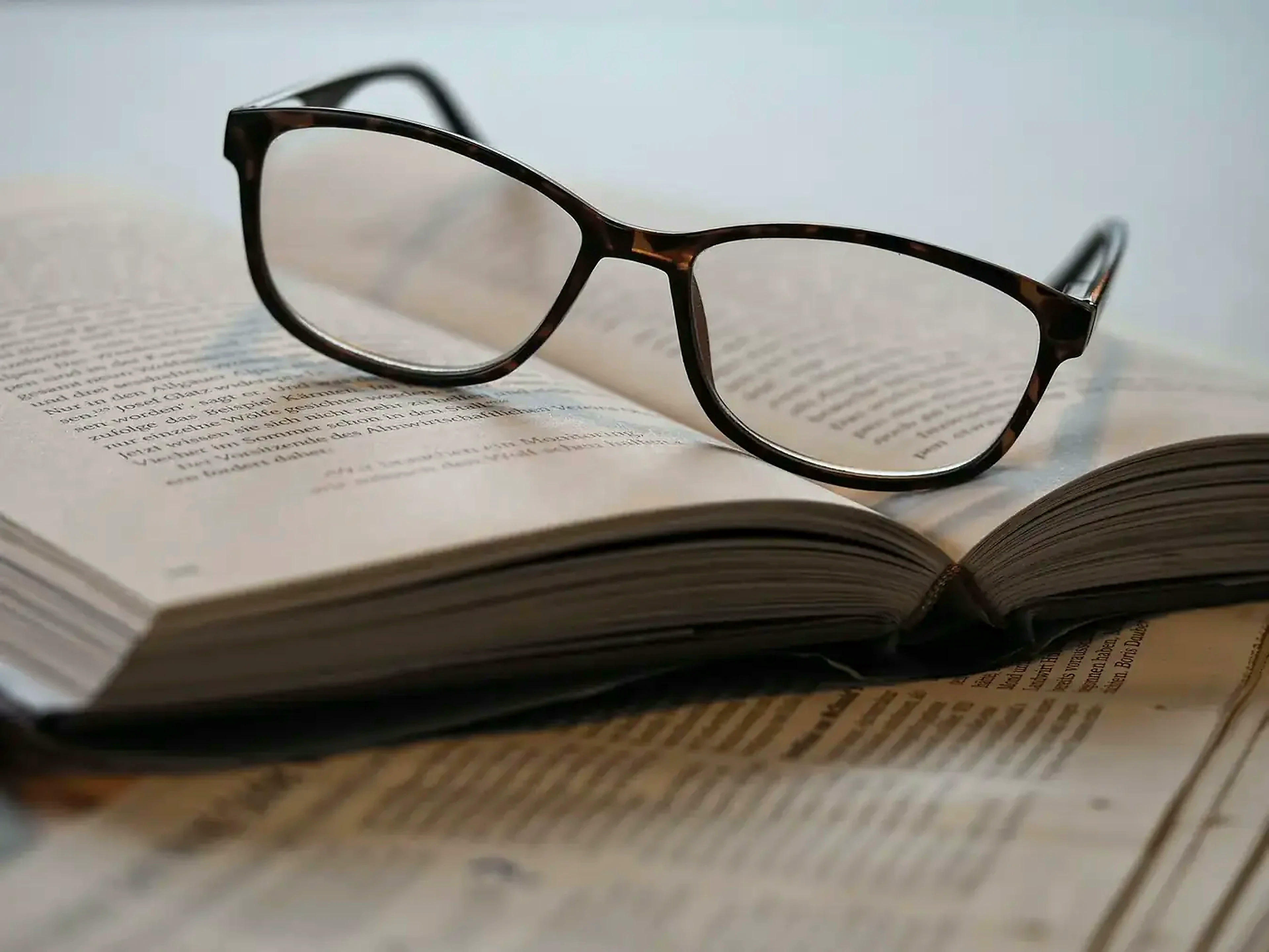 Book and glasses
