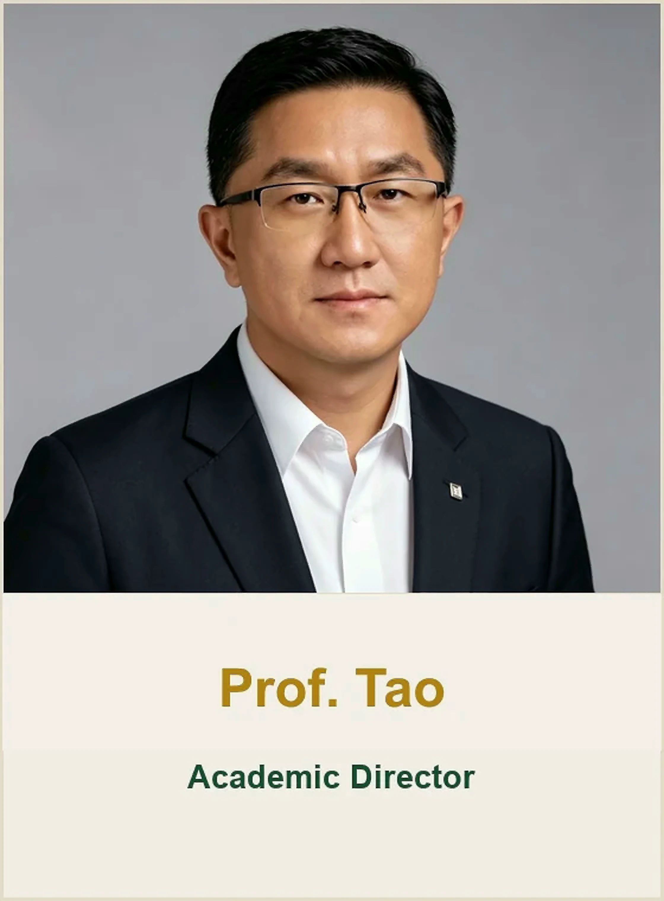 Prof. Tao administration profile card